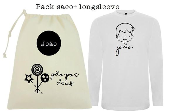PACK SACO + LONGSLEEVE – PÃO POR DEUS – MENINO