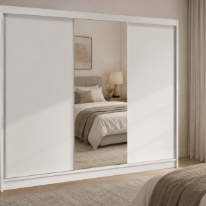 Roupeiro c/espelho GENEBRA I – Branco, 200x215cm