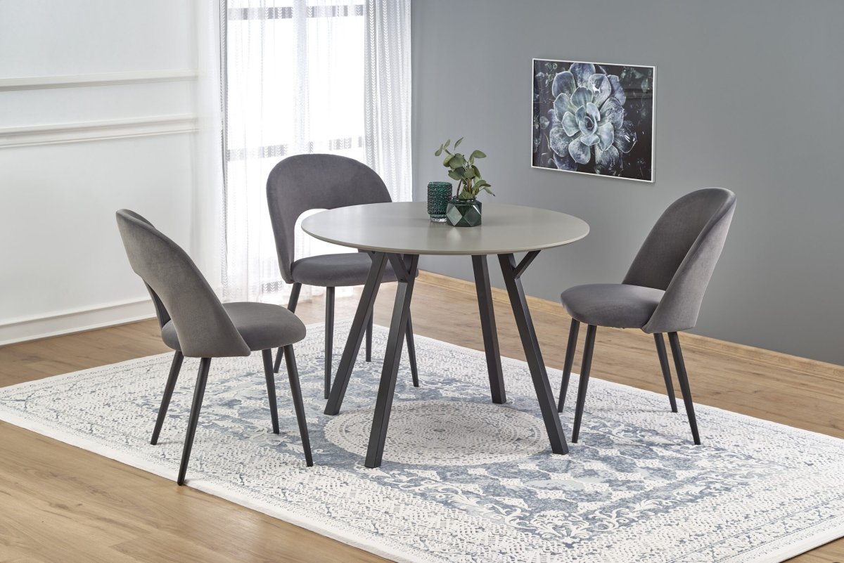 Mesa redonda BALROG – cinza claro/preto