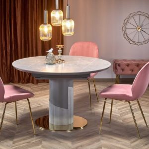 Mesa extensível MUSCAT – cinza mármore. 120-160cm