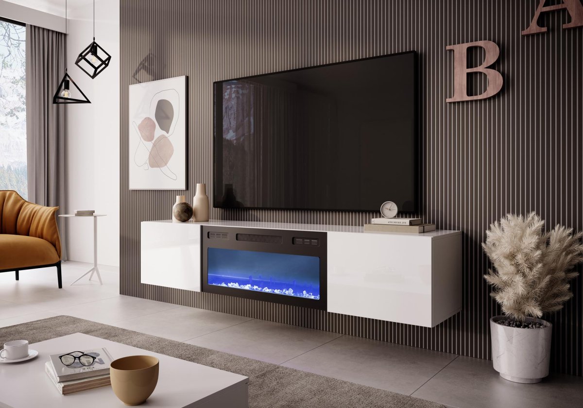 Móvel TV c/lareira LIVO RTV 180 – branco