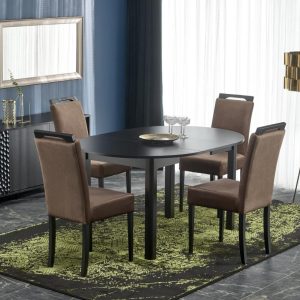 Mesa extensível RINGO – preto / preto, 102-142cm