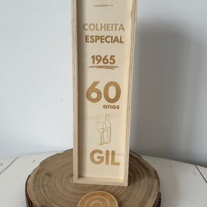 Caixa de Madeira para Garrafa Vinho – Colheita especial (65 – Sessenta e cinco anos)