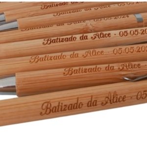 Caneta em Bambu -Batizado da/do com nome e data