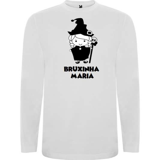 Longsleeve – Halloween bruxinha com nome