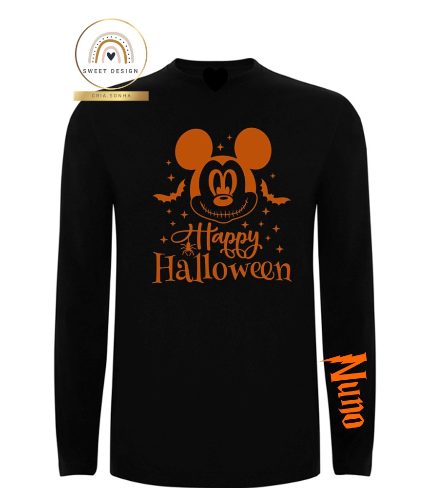 Longsleeve – Happy Halloween com Mickey