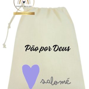 Saco Pão por Deus – Saco com nome e coração_2