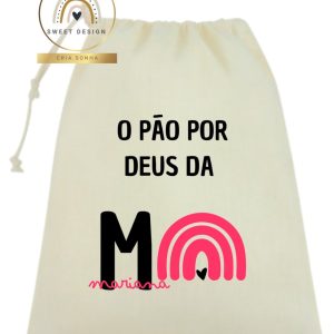 Saco Pão por Deus – Saco com nome e arco-íris_menina