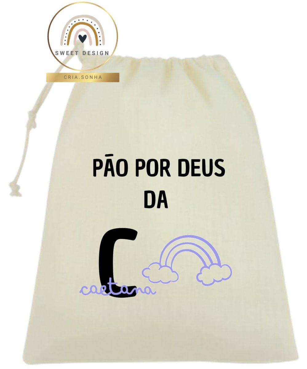 Saco Pão por Deus – Saco com nome e arco-íris_menina 2