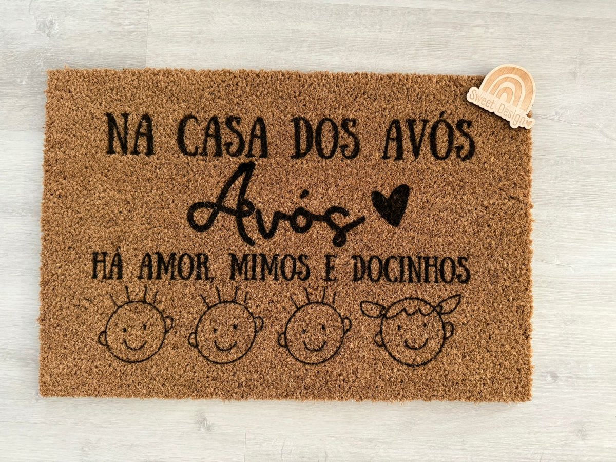 Tapete Fibra Coco – Na casa dos Avós há Amor, Mimos e Docinhos