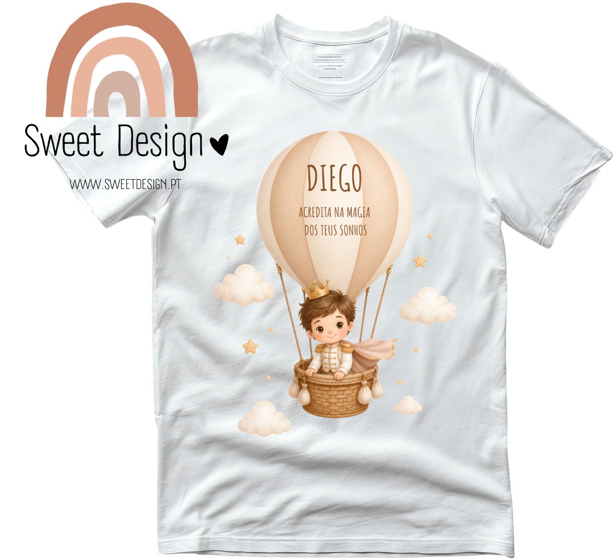 T-Shirt (Dia da Criança) – Acredita na Magia dos teus sonhos (com nome) – menino