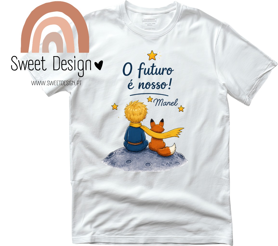 T-Shirt (Dia da Criança) – O Futuro é nosso (com nome) – menino – O Principezinho