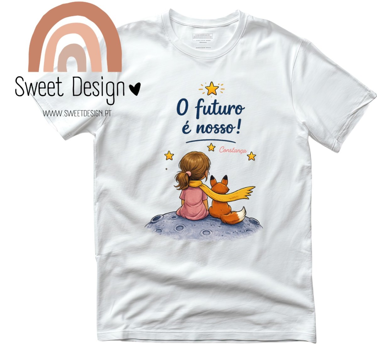 T-Shirt (Dia da Criança) – O Futuro é nosso (com nome) – menina – O Principezinho