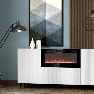 Aparador c/lareira SOFIA – Branco 181cm