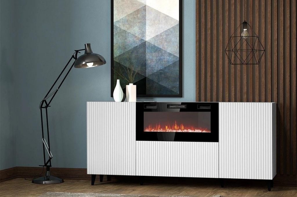 Aparador c/lareira SOFIA – Branco 181cm