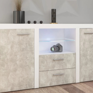Aparador ALMA – Branco/betão jasny 157cm