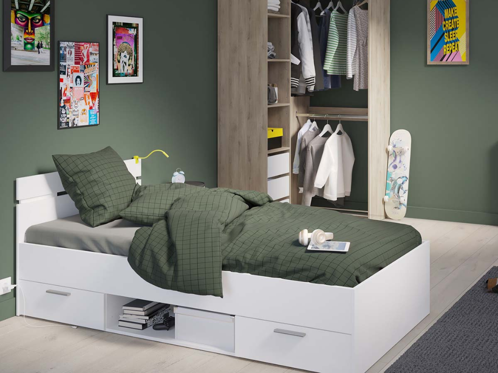 Cama c/arrumação CLARK 01- 90x200cm