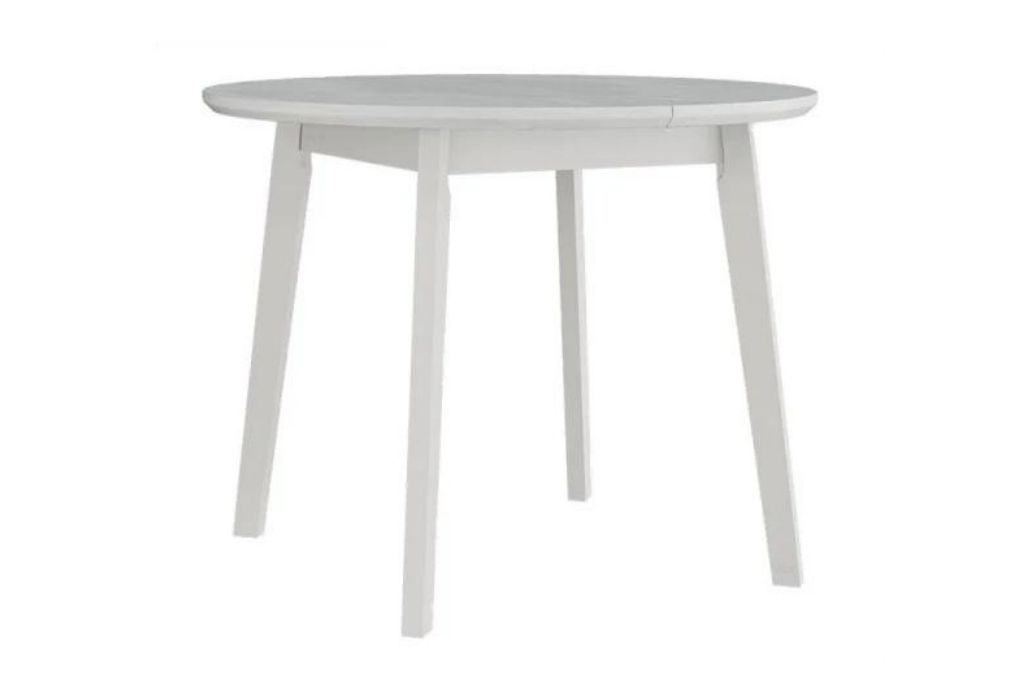 Mesa redonda CHRIS 4 – branco, extensível 100 a 130cm