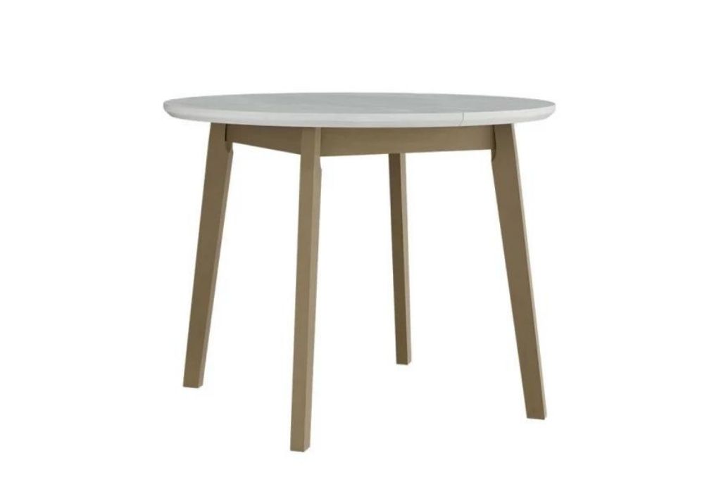 Mesa redonda CHRIS 4 – branco/sonoma, extensível 100 a 130cm