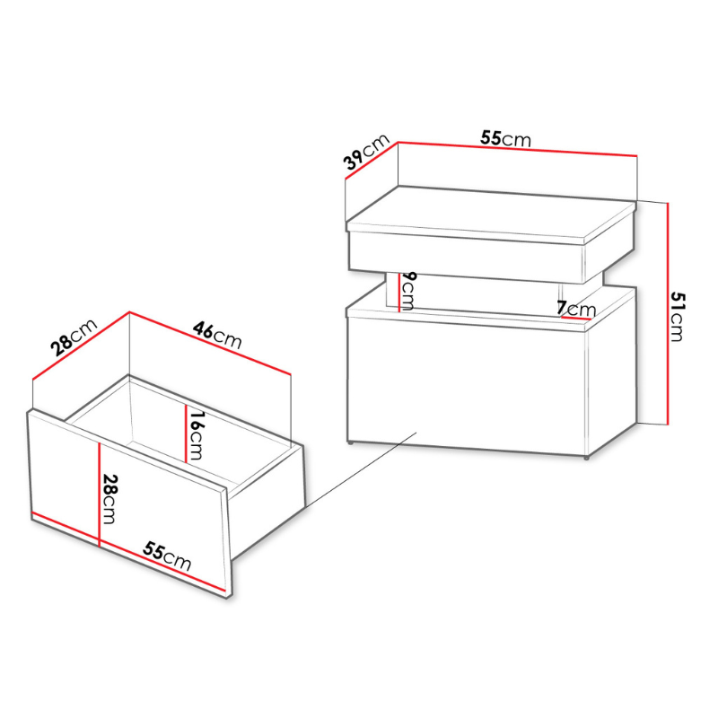 Mesa de Cabeceira ALISHA 55cm – branco - Image 7