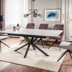 Mesa de jantar LONDON – Branco, extensível 160 a 200cm