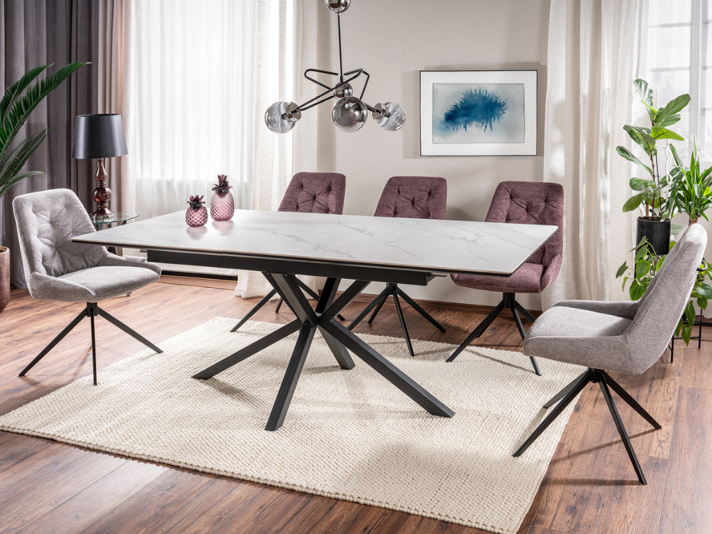 Mesa de jantar LONDON – Branco, extensível 160 a 200cm