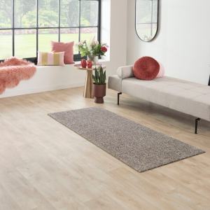 Tapete liso KIND 02 – Taupe, pelo baixo, 57x150cm