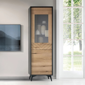 Vitrine JESS – Preto/Carvalho 54x178cm